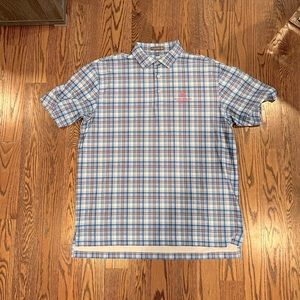 Peter Millar Plaid Pattern Ritz Carlton Polo